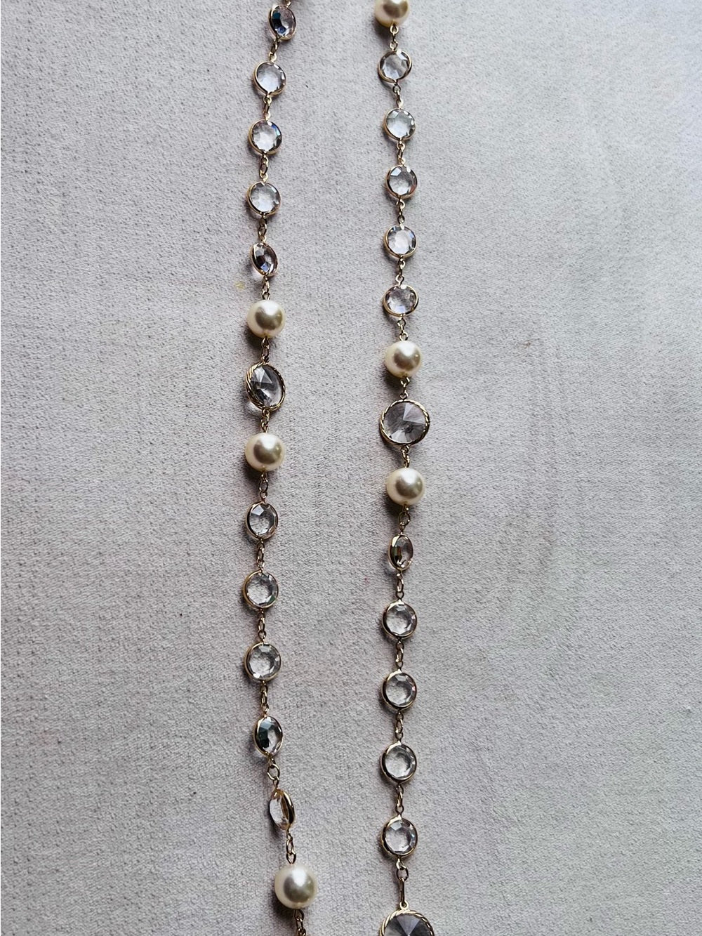 Pearl and Crystal Station Necklace